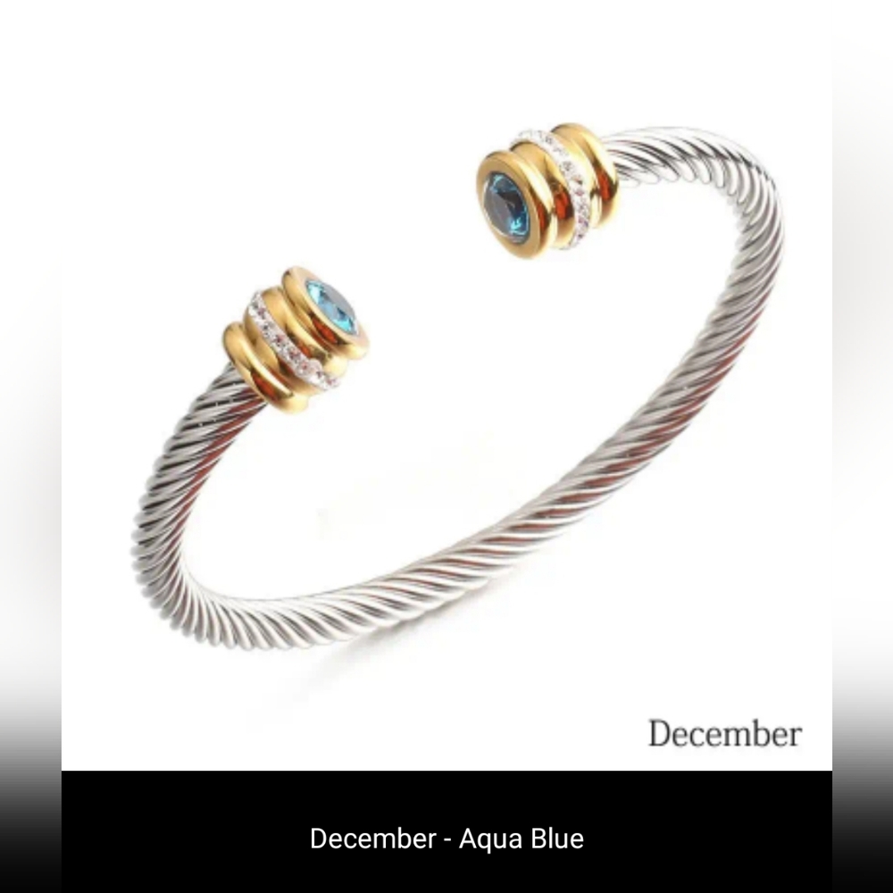 Stainless Steel Bracelet Colorful Artificial Diamond Aquamarine or Light… - Picture 5 of 7